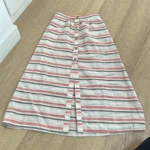 Reformation mid length A line high waist skirt